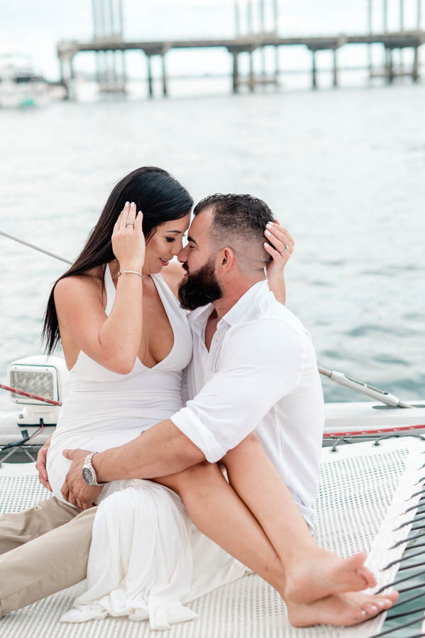 Engagement session on a boat in Miami
