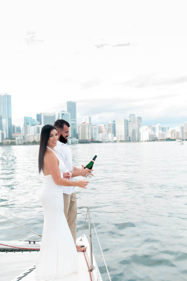 Engagement session on a boat in South Florida
