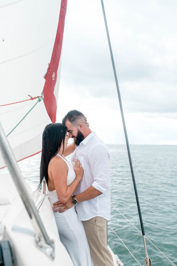 Sailboat engagement session in South Florida